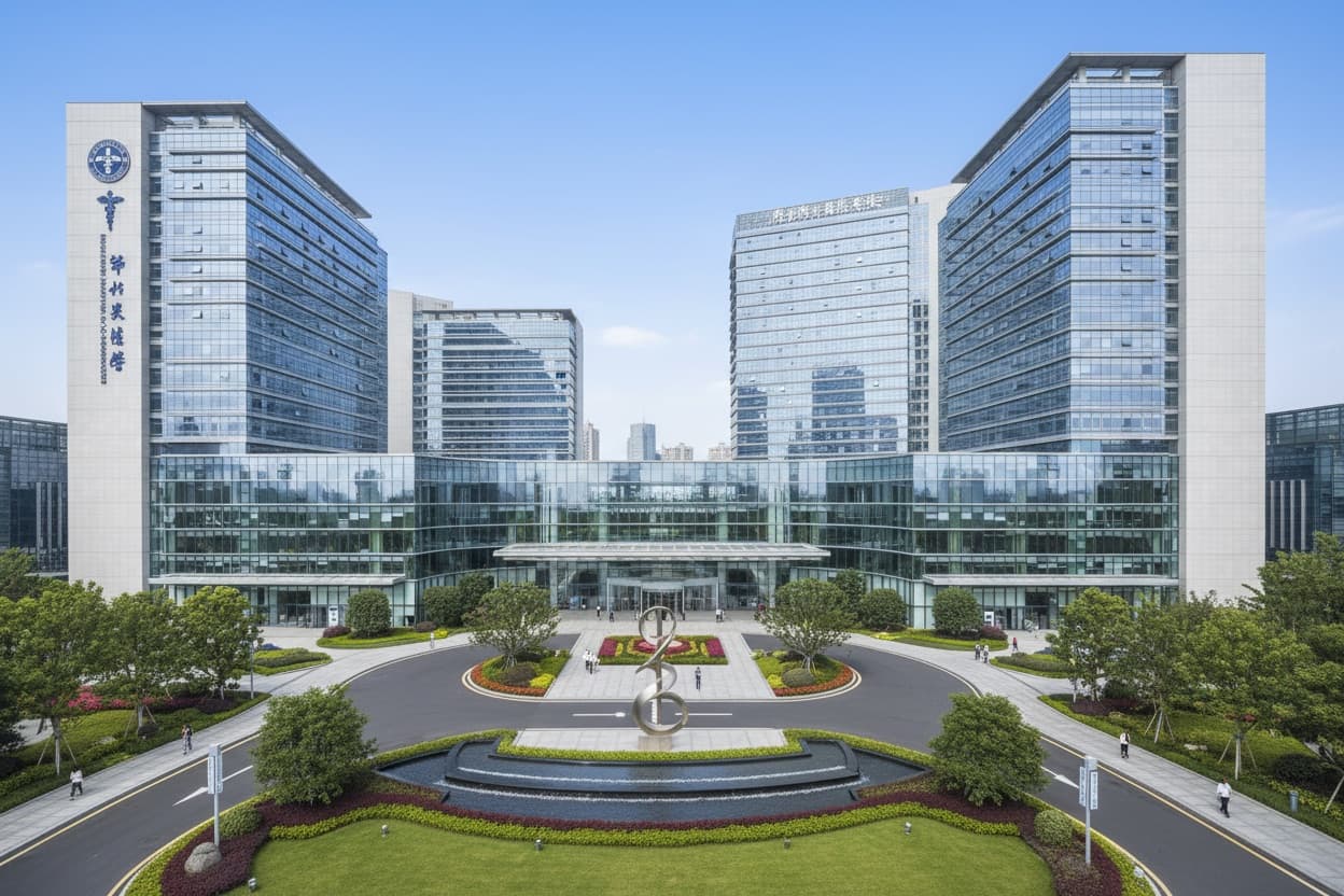 Renji Hospital South Campus modern clinical buildings and courtyard